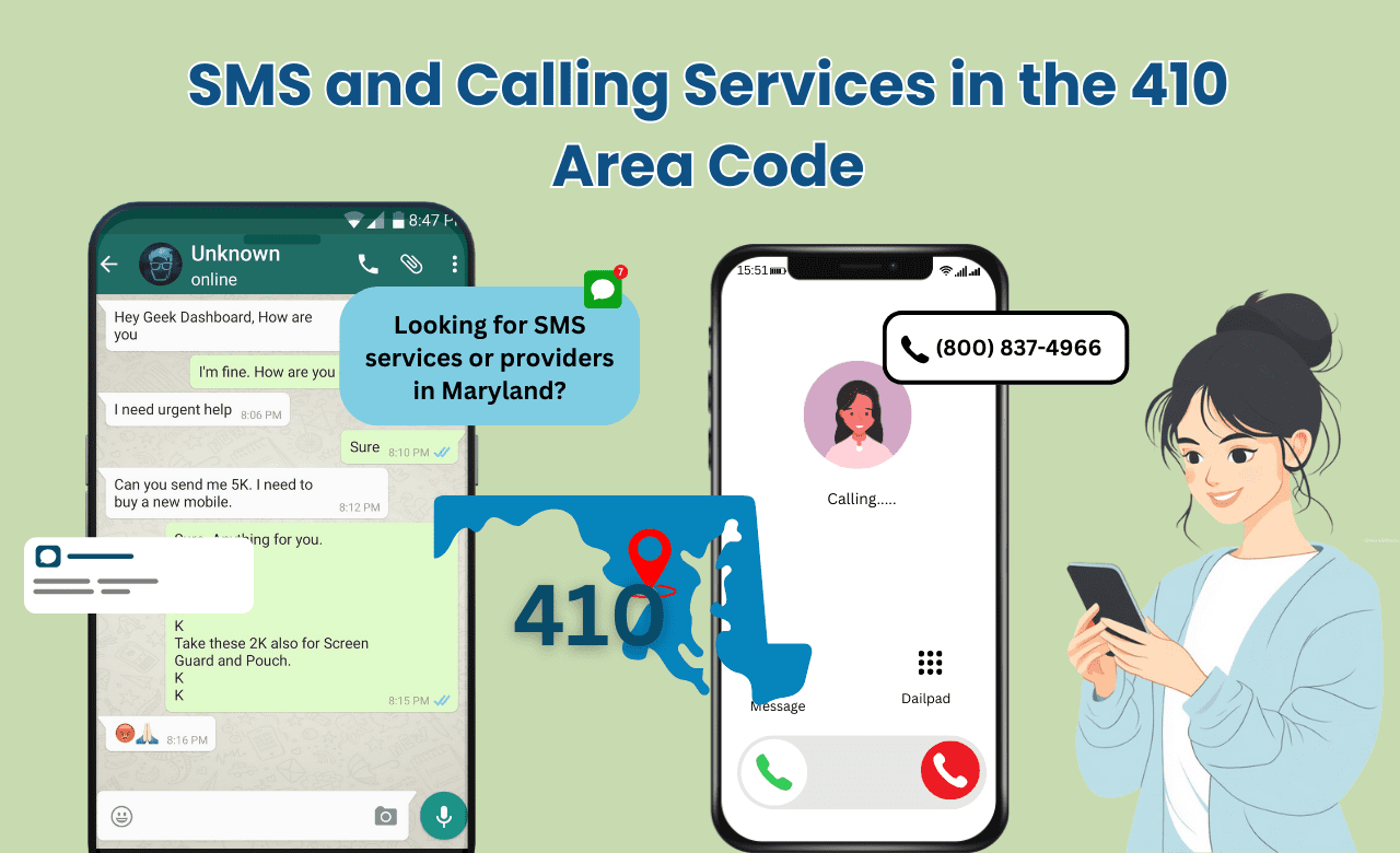 SMS and Calling Services in the 410 Area Code